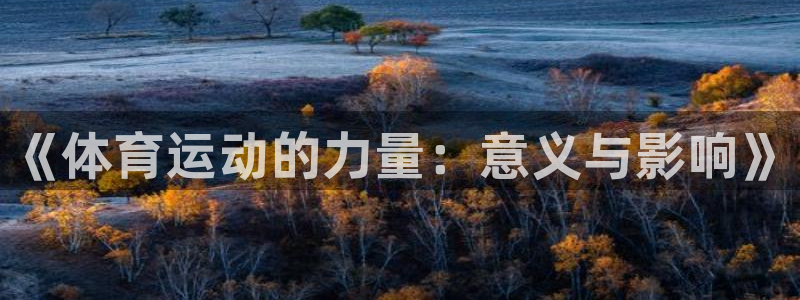 尊龙官网下载平台是正规平台吗：《体育运动的力量：意义与影响》